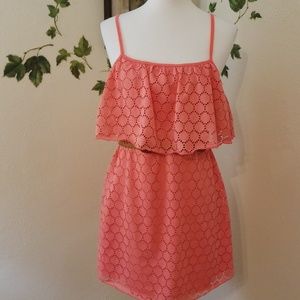 CUTE!! Dark peachy pink spaghetti strap dress